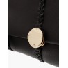 Leather shoulder bag with tassels