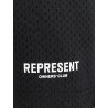 Nylon bermuda shorts with frontal logo print
