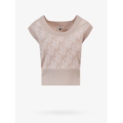 Wool vest with all-over monogram