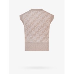 Wool vest with all-over monogram