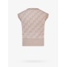 Wool vest with all-over monogram