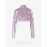 Crop fit top with all-over sequins