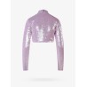Crop fit top with all-over sequins
