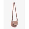 Leather shoulder bag with metal ring