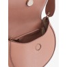 Leather shoulder bag with metal ring