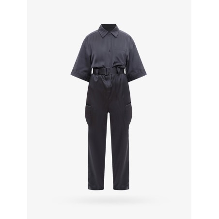 Viscose blend jumpsuit with belt