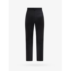 Wool trouser with iconic metal patch
