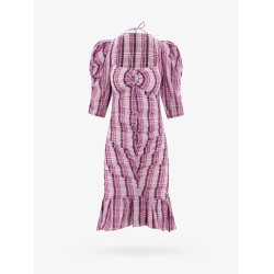 Cotton dress with drapery