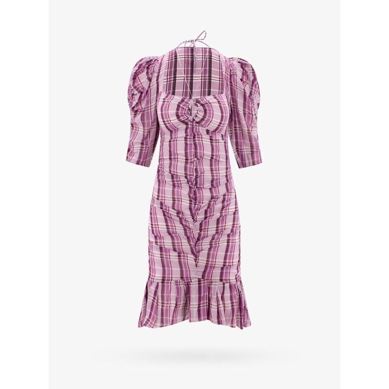 Cotton dress with drapery