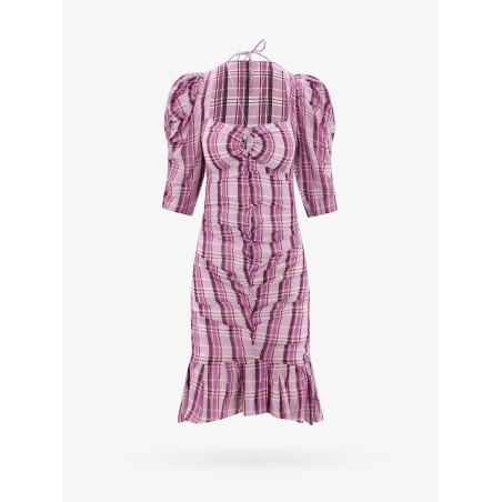 Cotton dress with drapery