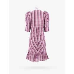 Cotton dress with drapery