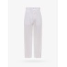 White denim trouser with stitching and embroidery