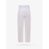 White denim trouser with stitching and embroidery