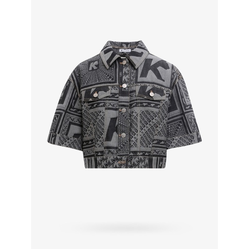 Cotton jacket with short sleeve