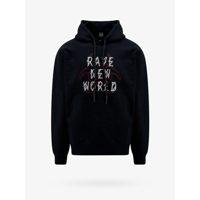 Cotton sweatshirt with frontal and back logo print