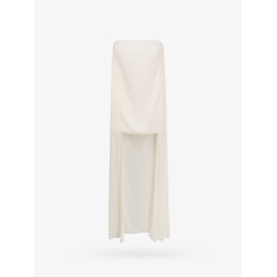 Satin dress with back asymmetric insert