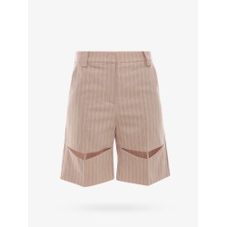 Wool blend bermuda shorts with striped motif