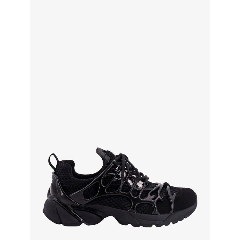 Mesh sneakers with embossed rubber detail