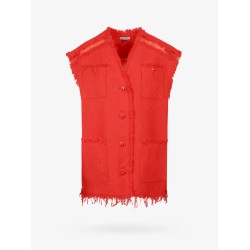Tweed vest with frayed profiles
