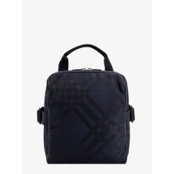 Nylon shoulder bag with check motif