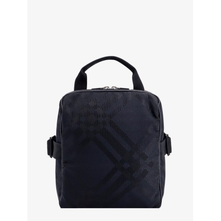 Nylon shoulder bag with check motif