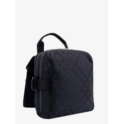 Nylon shoulder bag with check motif