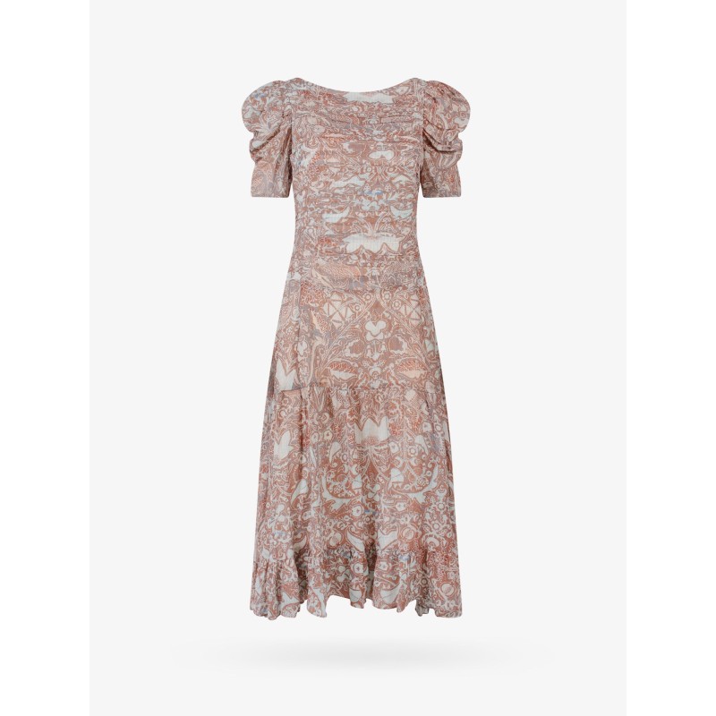 Chiffon dress with multicolor print