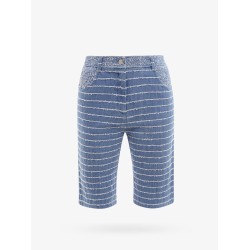 Denim bermuda shorts with tweed profiles