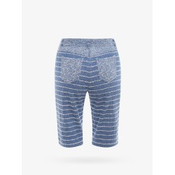 Denim bermuda shorts with tweed profiles
