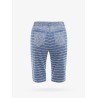 Denim bermuda shorts with tweed profiles