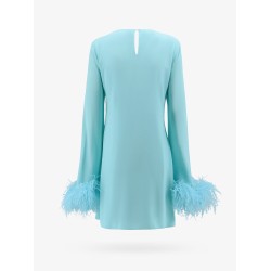 Dress with natural feathers with knot on the front