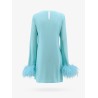 Dress with natural feathers with knot on the front