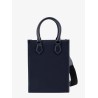 Nylon and leather handbag with embossed logo