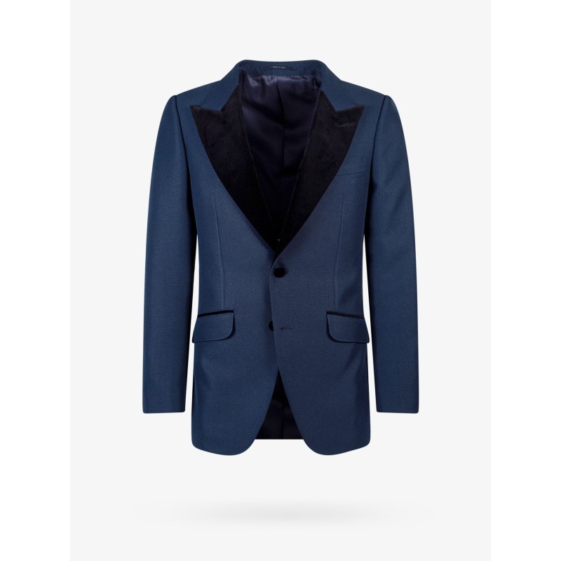 Single-breasted blazer with velvet details