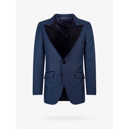 Single-breasted blazer with velvet details