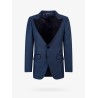 Single-breasted blazer with velvet details