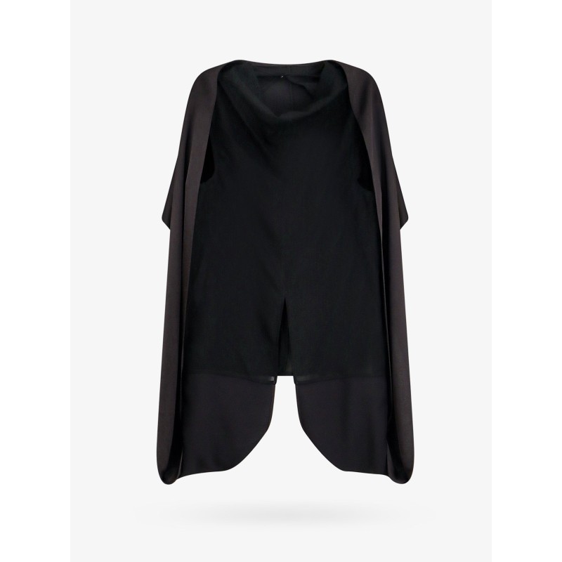 Wool top with satin detail