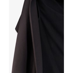 Wool top with satin detail