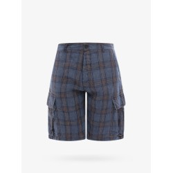 Linen madras bermuda shorts