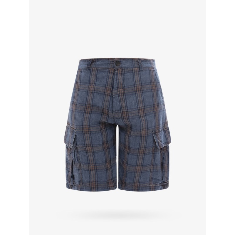 Linen madras bermuda shorts