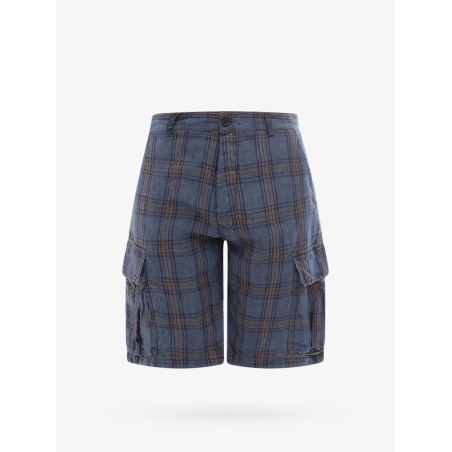 Linen madras bermuda shorts
