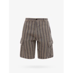 Linen striped bermuda shorts