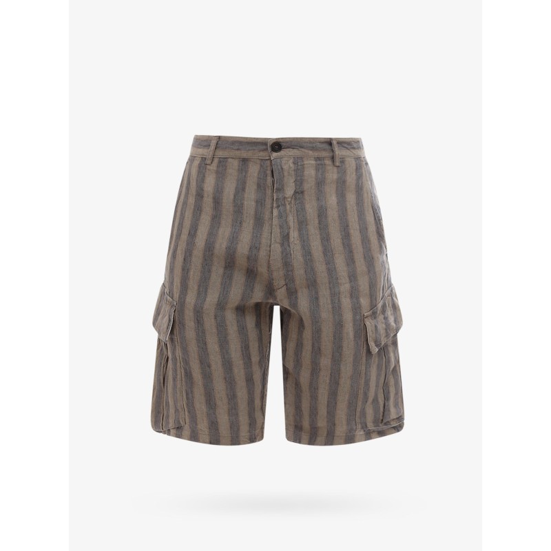 Linen striped bermuda shorts