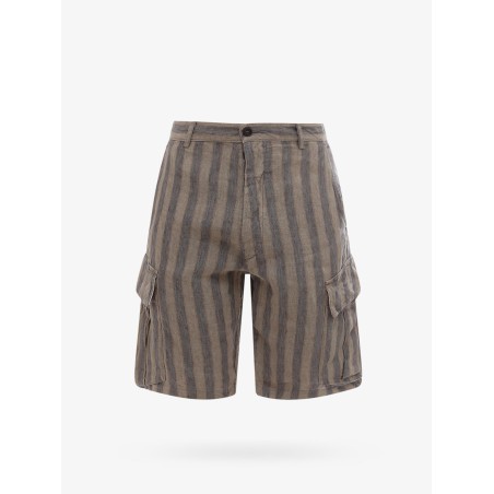 Linen striped bermuda shorts