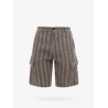 Linen striped bermuda shorts