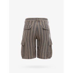 Linen striped bermuda shorts