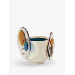 Colourdisc vase in brass and murano glass