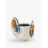 Colourdisc vase in brass and murano glass