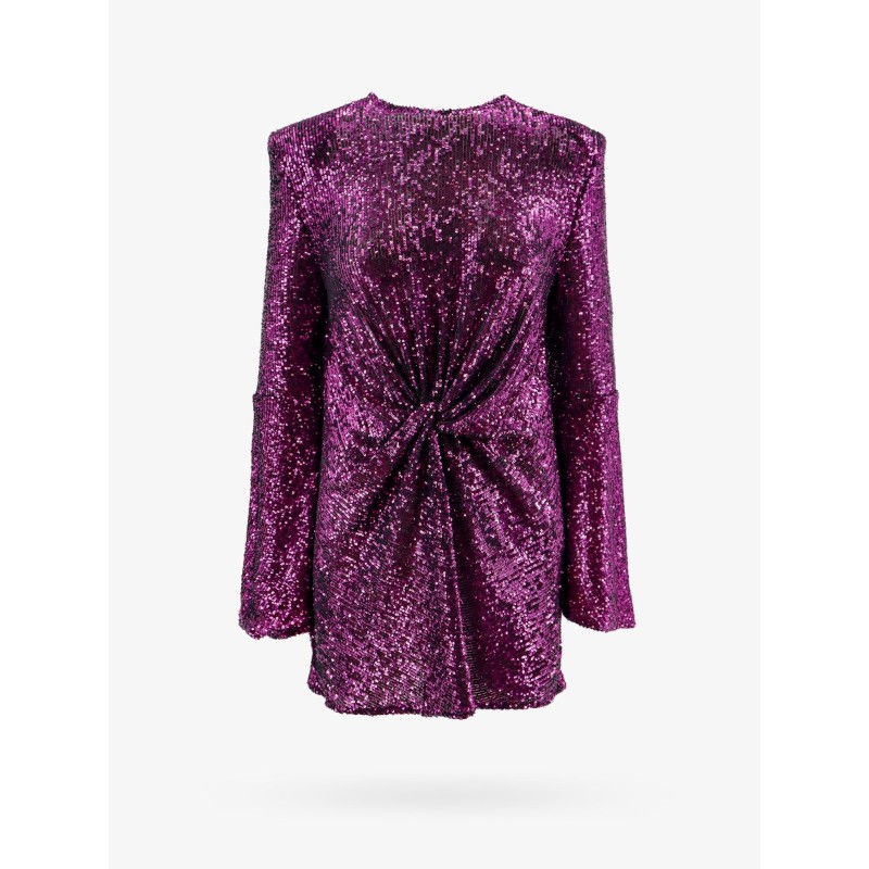 Mini dress with sequins and knot on the front
