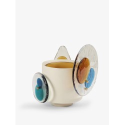 Colourdisc vase in brass with murano glass elements
